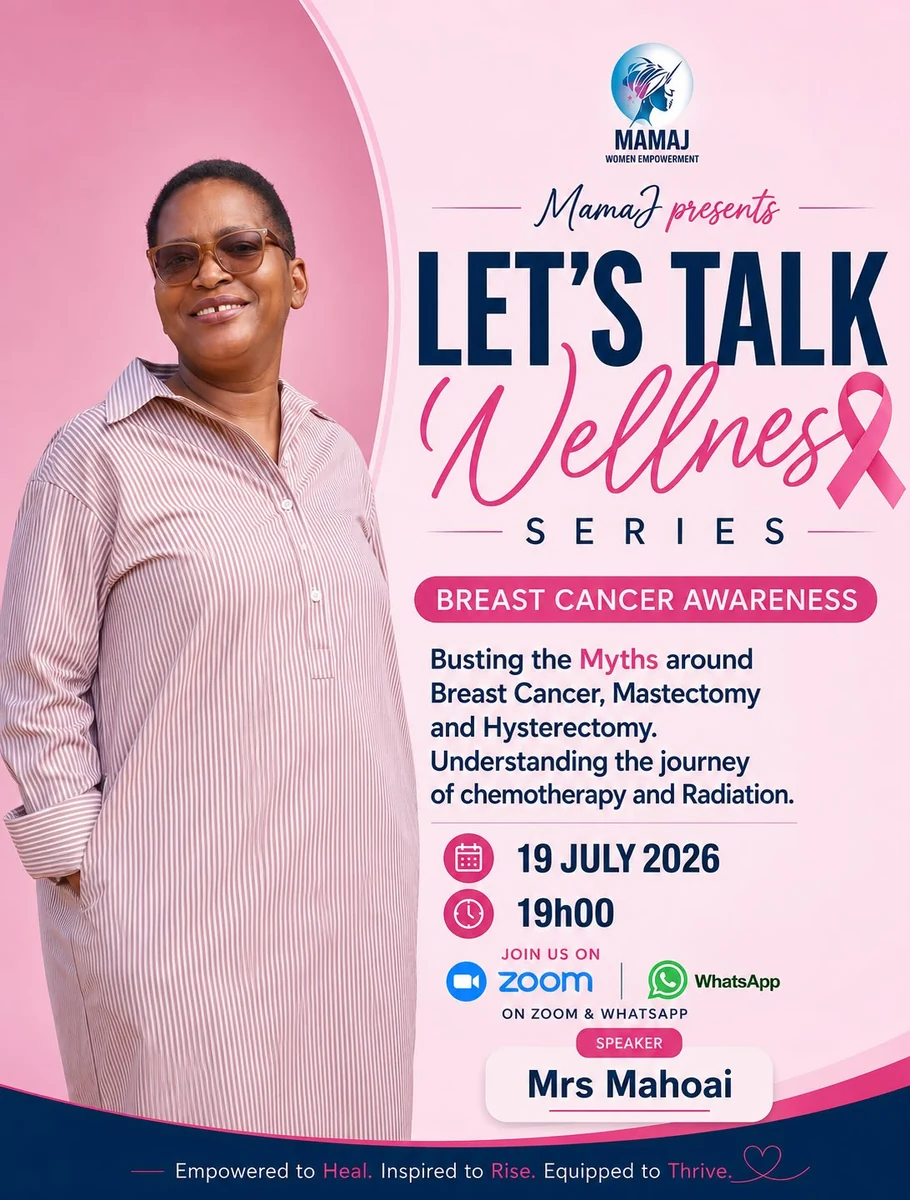 Let's Talk Wellness poster for 2026-07-19: Busting the Myths around Breast Cancer, Mastectomy and Hysterectomy