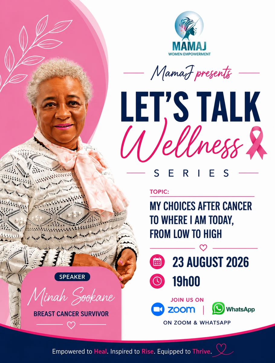 Let's Talk Wellness poster for 2026-08-23: My Choices After Cancer — To Where I Am Today, From Low to High