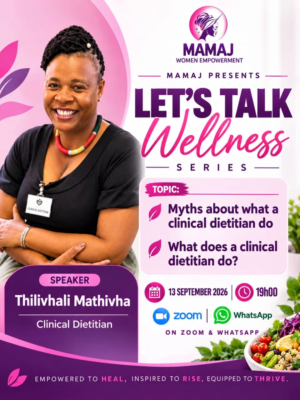 Let's Talk Wellness poster: Myths About What a Clinical Dietitian Does